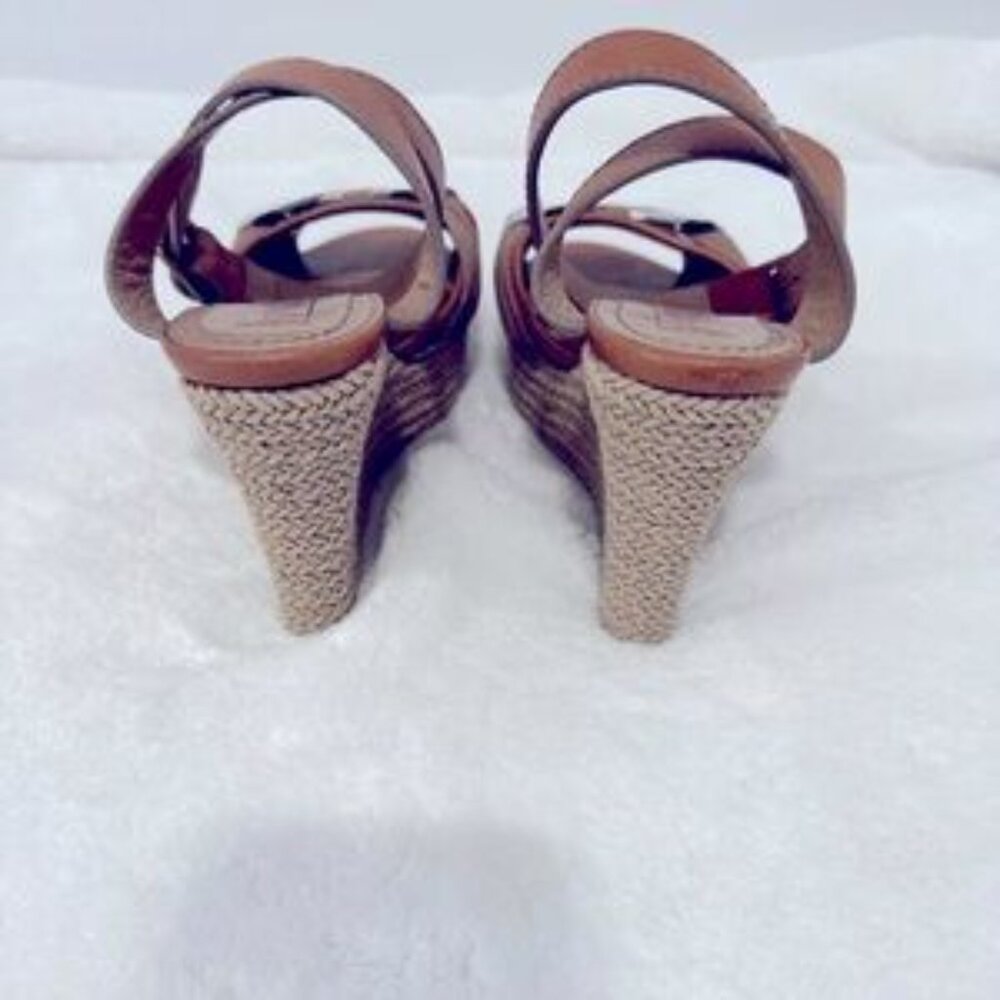 NWOT | AUTHENTIC Burberry Nova Check Leather Wedge Sandals | Ankle Strap | EU 39 - Picture 13 of 14